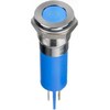 Rs Pro 12mm flush bright chrome LED, blue 24Vdc