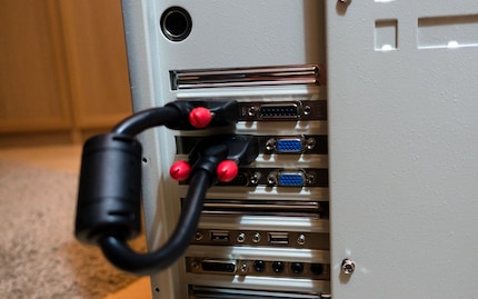 The pass-thru cable from my graphics card to a 3D accelerator.