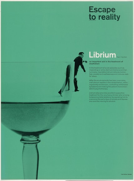 Librium poster, 1967, Rolf Harder, on display at the Museum of Modern Art, New York