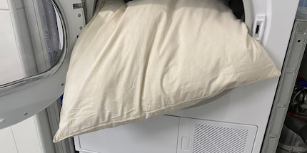 Asciuga i cuscini in piuma d’oca e sintetica nell’asciugatrice, ma attenzione a non lasciarli troppo a lungo o a non impostare temperature troppo elevate.