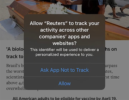 Il messaggio su Apple iOS.