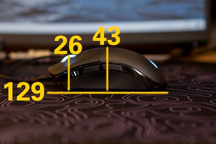 Dimensioni del Sabre RGB Pro in millimetri.