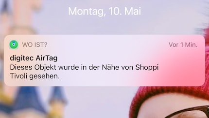 L'AirTag viene tracciato ogni pochi minuti da qualche dispositivo Apple all'interno di Shoppi Tivoli.