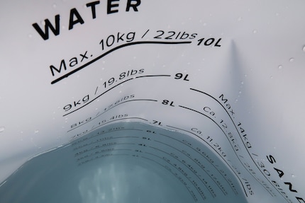 Working out with seven kilos of water.