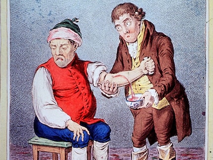 Il salasso nel Medioevo. Immagine: history.com
