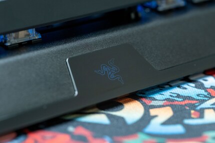 Poggiapolsi sovradimensionato: frontalmente la Blackwidow V3 Mini è identica alla sorella più grande.