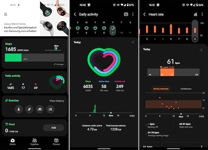 Questa è una pubblicità del Galaxy Watch 4 nell'app Samsung Health collegata al Galaxy Watch 4.