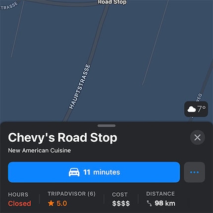 Apple Maps con i button di Apple.