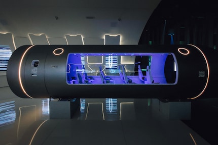 Un modello dell’hyperloop di Zeleros mostrato per la prima volta all'Expo 2020.