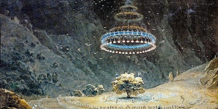 The walnut tree of Benevento as imagined by painter Giuseppe Pietro Bagetti.