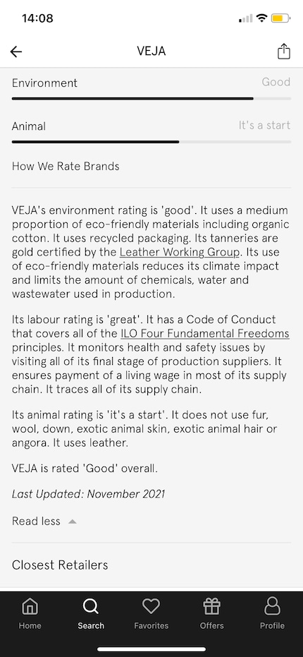 ... the app also offers a detailed description of the rating and indicates when the rating was last updated. Images: Screenshots Good on you