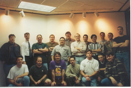 The ensemble team in 1996 or 1997. Bruce is standing in the middle of the back row. Source: ZVG
