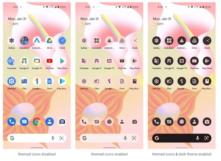 Themed Icons mit Material You.