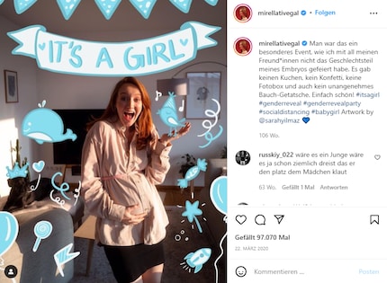 Nessuna festa, ma molta opera d'arte: la youtuber Mirella Precek e il suo Gender Reveal Party.