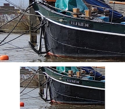Full-sized view of a section: main camera (top) and wide-angle camera (bottom).