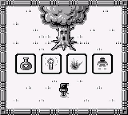 Per fortuna il dio del bosco ha buone intenzioni. Questa volta, prima di entrare nel dungeon, mi regala una pozione curativa, una luce nel buio (contro la «nebbia di guerra»), un incantesimo del fuoco e uno dell’invisibilità.