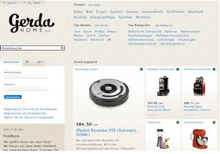 Un tantino obsoleto: ecco come appariva il predecessore di Galaxus, Gerda Home.