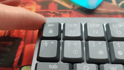 Gli interruttori hanno un gioco notevole in tutte le direzioni. Questo dovrebbe percepirsi anche durante la digitazione.