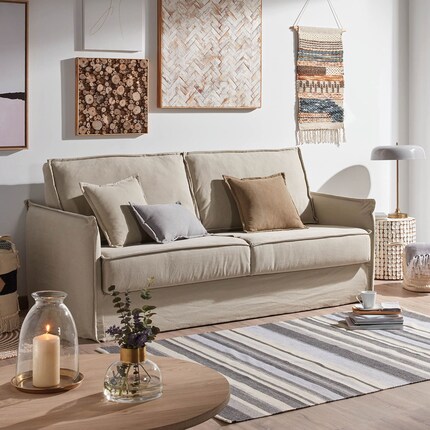 Dimensioni: 202 x 56 x 92 cm | Materiali: fibra acrilica, legno di pino | Immagine: Kave Home