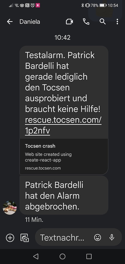 Meldung per SMS ...