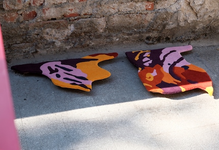 The pattern and shape of the rugs are the result of nature and body study.