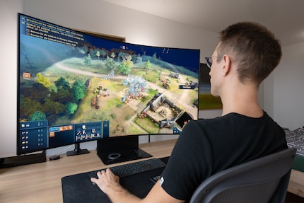 I giochi di strategia sono uno spasso sullo schermo gigante. Posso allontanare la visuale, vedere meglio il campo di battaglia e i personaggi rimangono ancora abbastanza grandi.