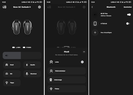 Nell'app è possibile selezionare le modalità o impostare la sorgente Bluetooth.