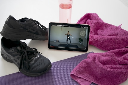 Putting the iPad in front of your yoga mat takes seconds. If only the exercise that followed was as easy.