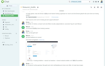 Good solution: Synology Chat is clearly laid out.