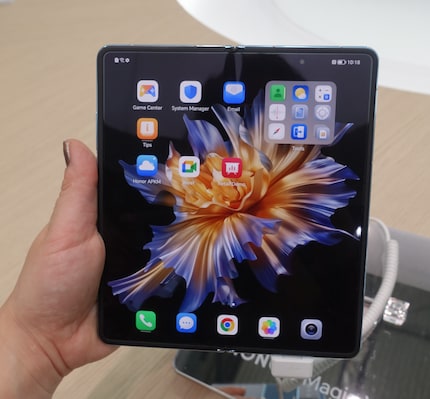 The smartphone when open.
