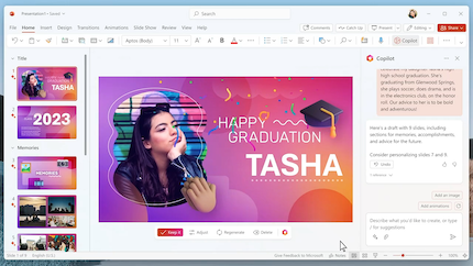 Microsoft mostra come i progetti di presentazione vengono creati da pochi input...