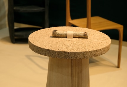 Sia lo sgabello che il tavolino della collezione «I'm not a waste» sono biodegradabili.
