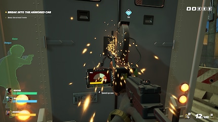 In armoured car robberies, you operate an electric saw to break down doors by way of a minigame. Balancing risk and reward in this way is fun.