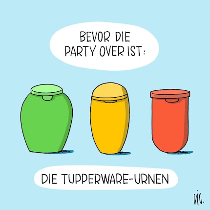 Prima che la festa finisca: le urne Tupperware.