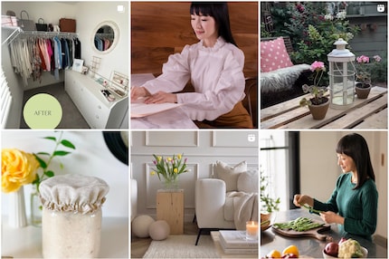 Feed snippet: how Marie Kondo presents herself on Instagram. But her home is allegedly messy. Allegedly.