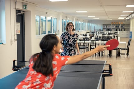 In ufficio si giocano anche partite di tennis da tavolo.