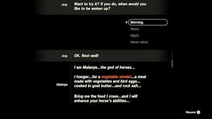 It’s better to take one screenshot too many than too few. Here’s the Horse God speaking to me in my dream.