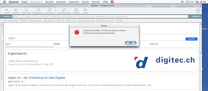 Fare clic su un risultato di ricerca di Google genera sempre un errore di sicurezza.
