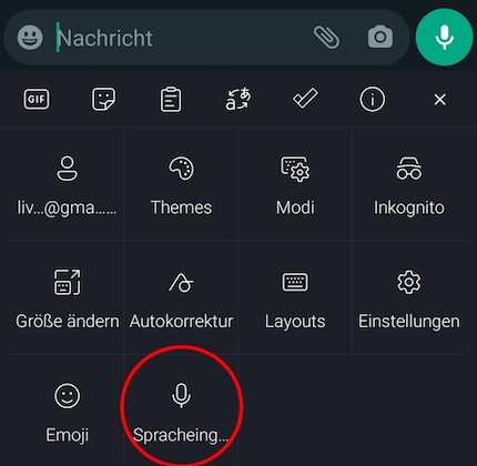 Cerchiato in rosso: ecco come utilizzare la funzione di dettatura. Grazie!