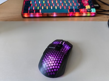 L'apertura fisica mette il mio mouse Roccat discretamente in scena.