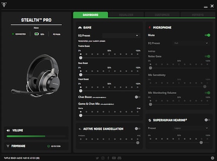 Il menu principale di Audio Hub.