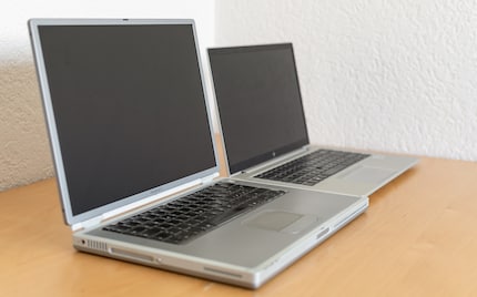 Un po' ingombrante, ma per il resto l'antica macchina di Apple non sembra molto diversa da un notebook di oggi.