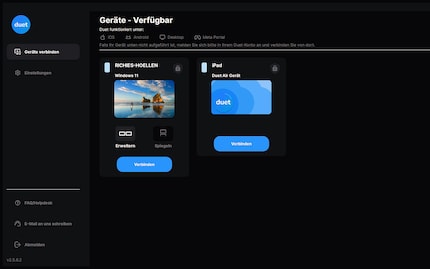 The devices you can connect to are displayed.