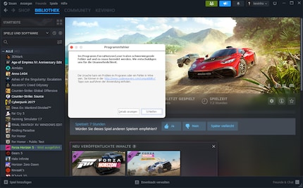 Messaggio di errore: in Forza Horizon, il livello di traduzione Wine non sembra funzionare.