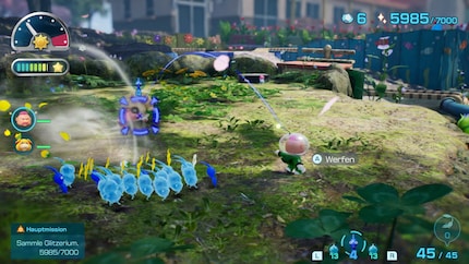 As usual in the seriesrie « Pikmin», I'm in charge of an army of Pikmin that I send into real-time battles. 