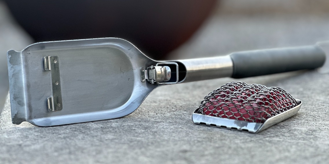 Set 2 Spazzole Per Griglia - Testine In Metallo Con Raschietto Per Barbecue - Foto 6