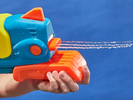 The Super Soaker Wave Spray Blaster fires an undulating jet of water.