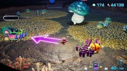 Il corno esterno in azione. Qui è dove mando avanti tutti i Pikmin viola.