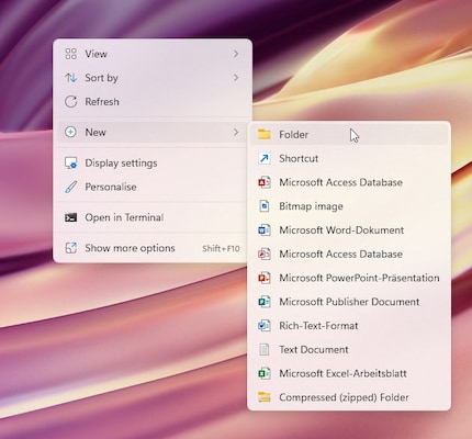 Create a new folder on the desktop.