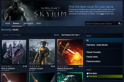 Mod a pagamento per «Fallout 4» e «Skyrim».
